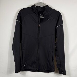 Nike Men's Black Performance Jacket. Fleece Lines. Size Small. Reflective‎ lines